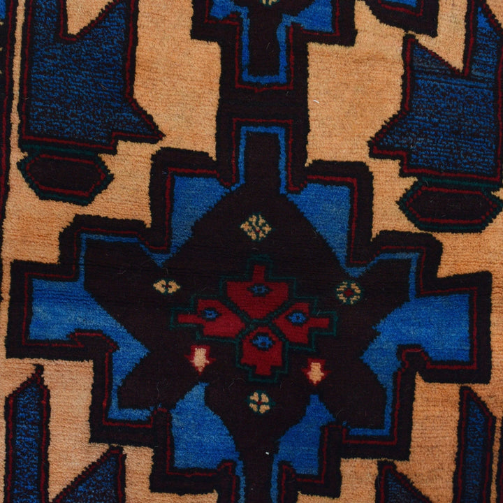 Afghan Baluchi Rug 2' 11" x 4' 10" Hand-Knotted | No. AL52969