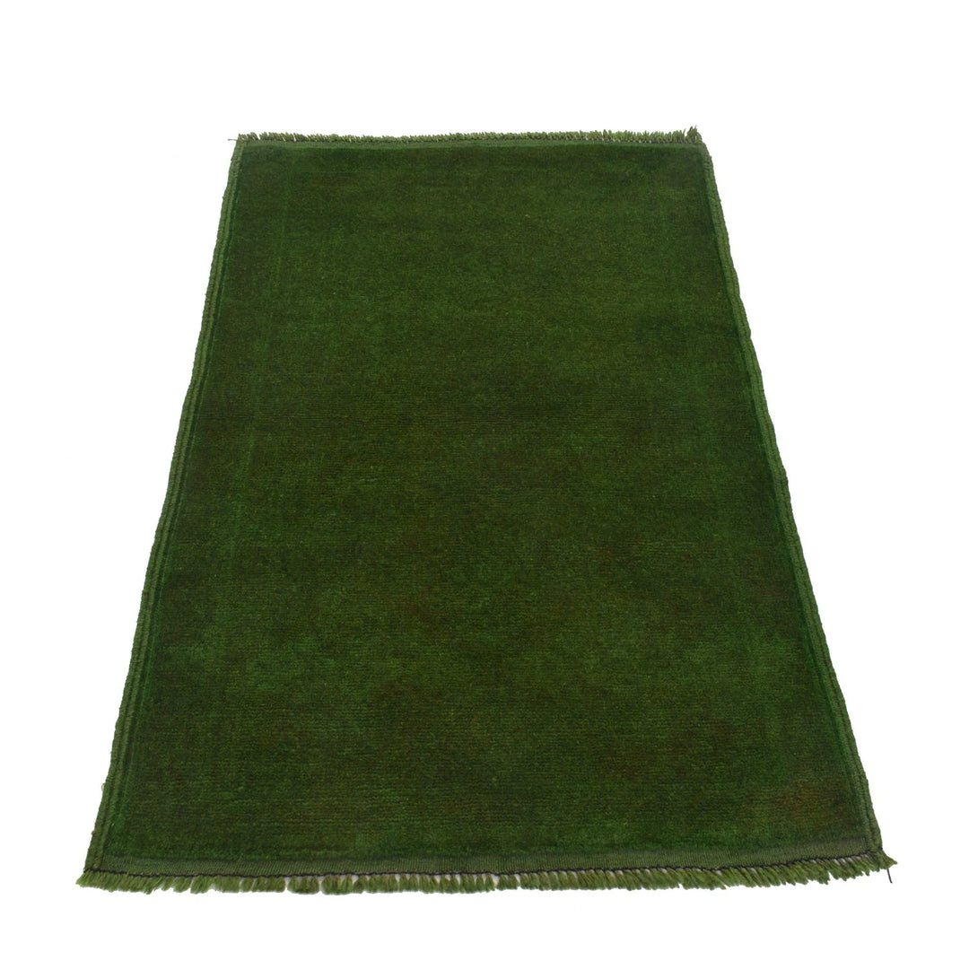 Green Pakistani Overdye Rug 2' 10" x 4' 6" Hand-Knotted | No. AL52986