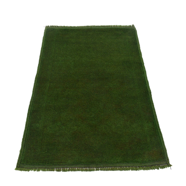 Green Pakistani Overdye Rug 2' 10" x 4' 6" Hand-Knotted | No. AL52986