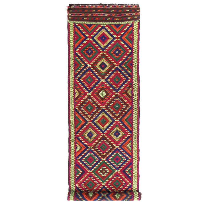 Afghan Kilim Runner 2' 6" x 9' 0" Flat-Weave | No. AL53006