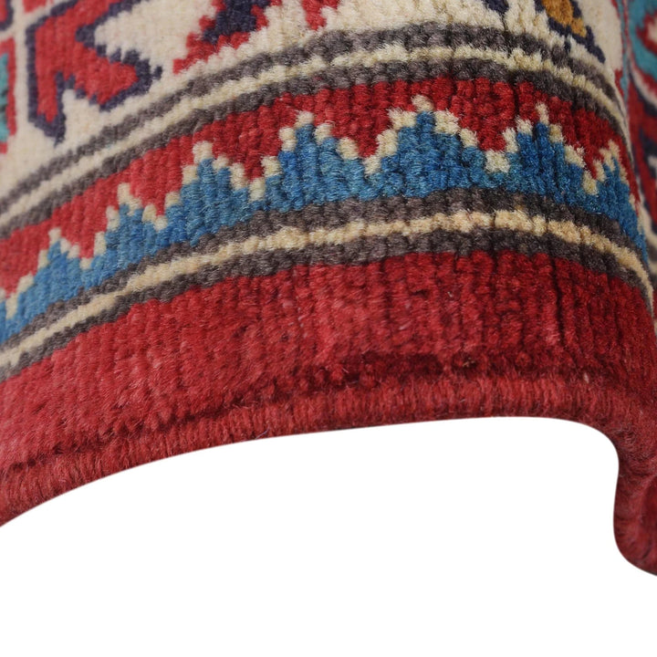 Blue Afghan Kazak Rug 3' 3" x 4' 7" Hand-Knotted | No. AL53074