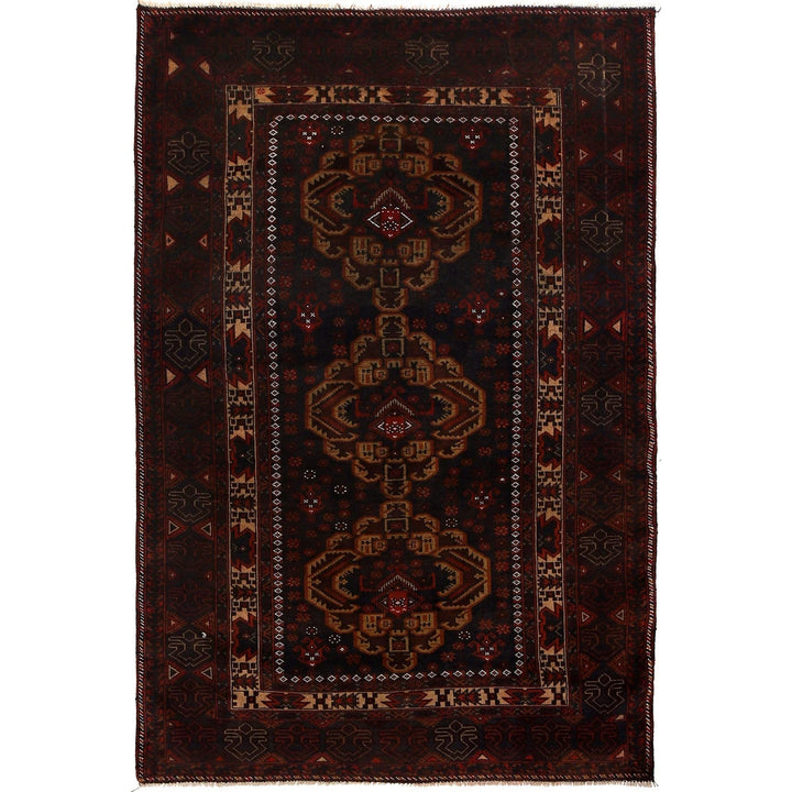 Afghan Baluchi Rug 4' 7" x 6' 10" Hand-Knotted | No. AL53217