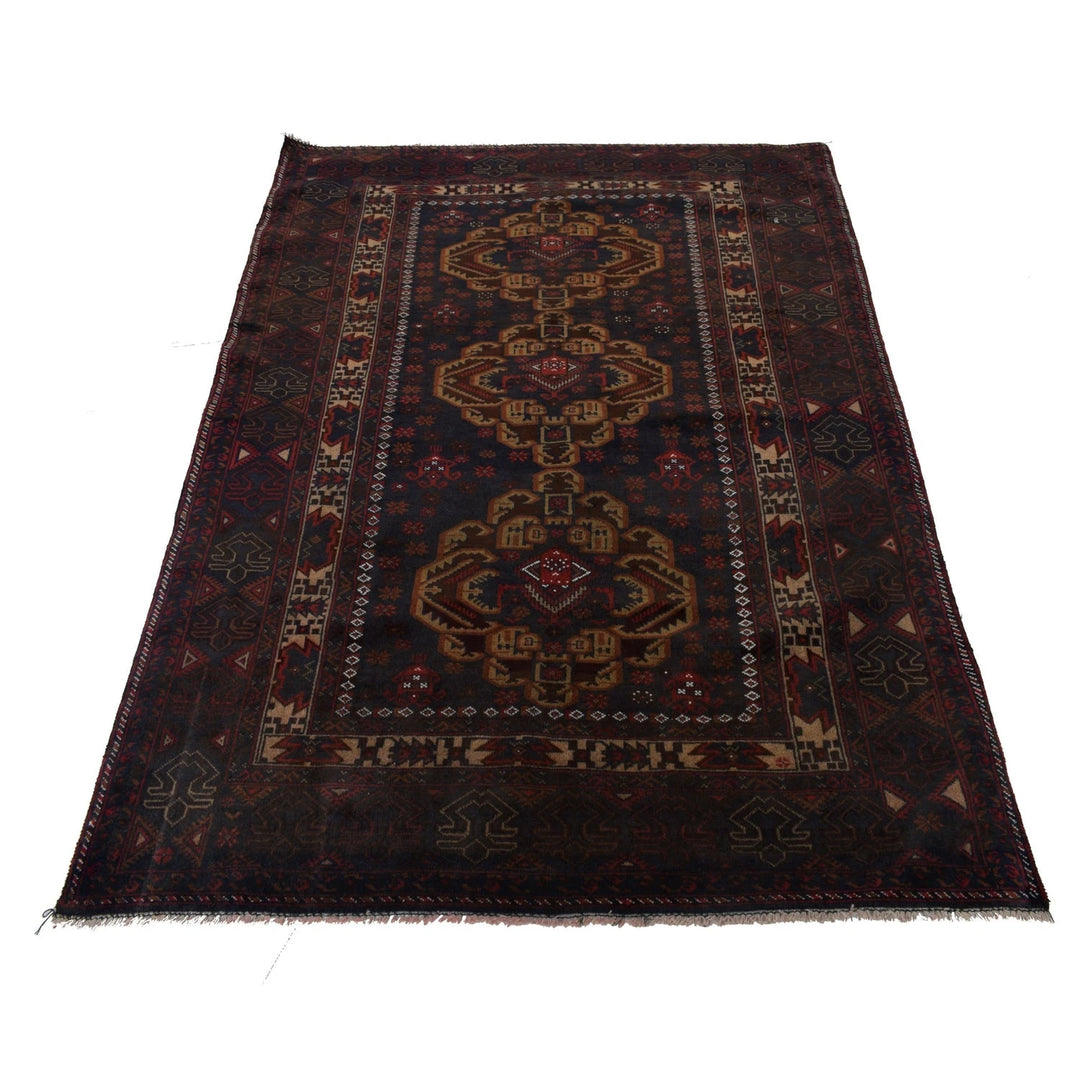 Afghan Baluchi Rug 4' 7" x 6' 10" Hand-Knotted | No. AL53217