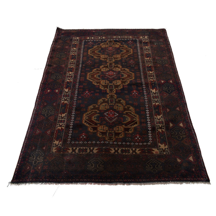 Afghan Baluchi Rug 4' 7" x 6' 10" Hand-Knotted | No. AL53217