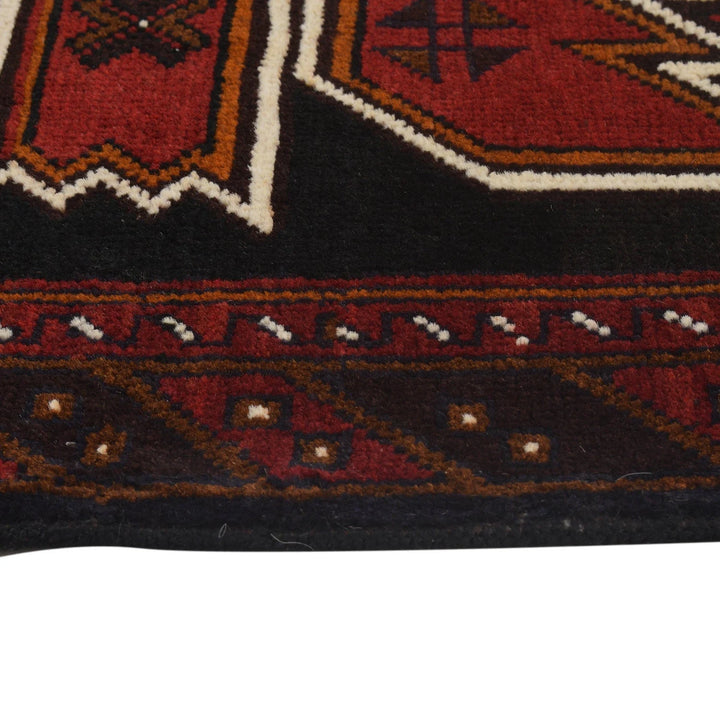 Black Afghan Baluchi Rug 2' 11" x 4' 8" Hand-Knotted | No. AL53221