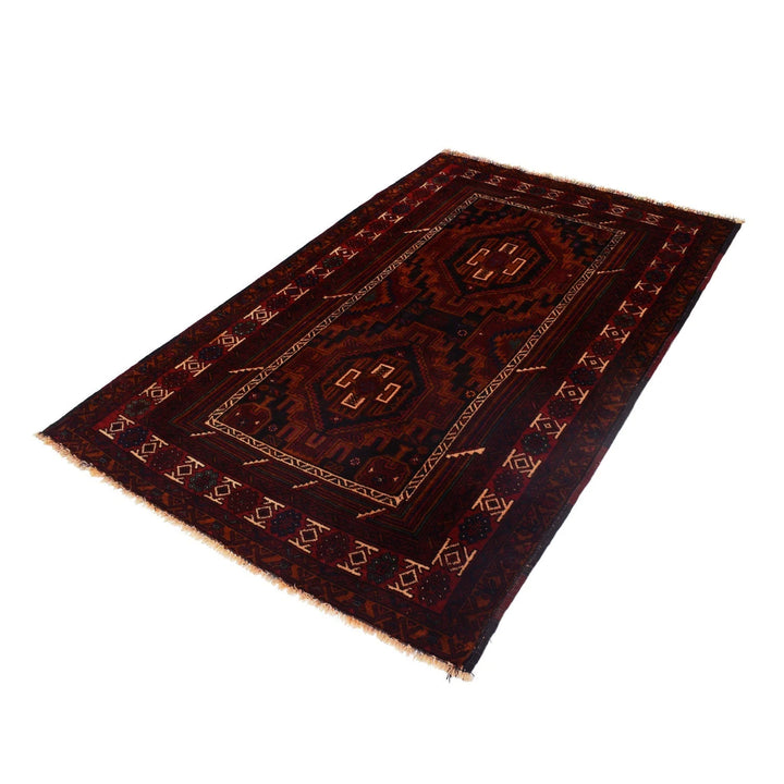 Afghan Baluchi Rug 4' 1" x 6' 6" Hand-Knotted | No. AL53287