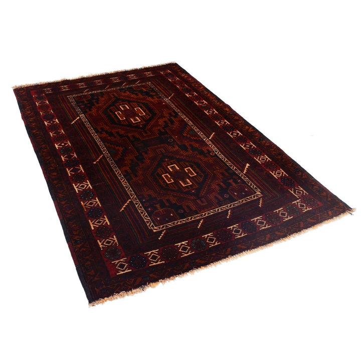 Afghan Baluchi Rug 4' 1" x 6' 6" Hand-Knotted | No. AL53287