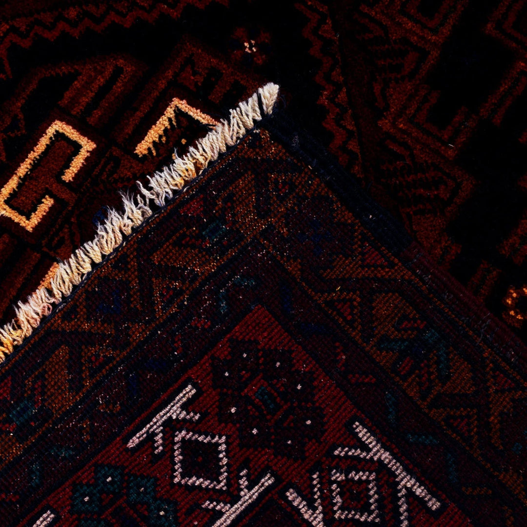 Afghan Baluchi Rug 4' 1" x 6' 6" Hand-Knotted | No. AL53287