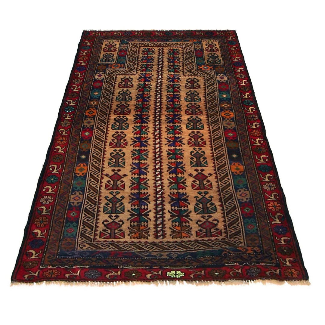 Afghan Prayer Rug 2' 8" x 4' 8" Hand-Knotted | No. AL53354