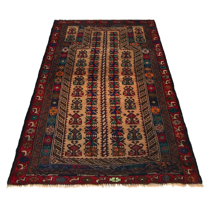 Afghan Prayer Rug 2' 8" x 4' 8" Hand-Knotted | No. AL53354