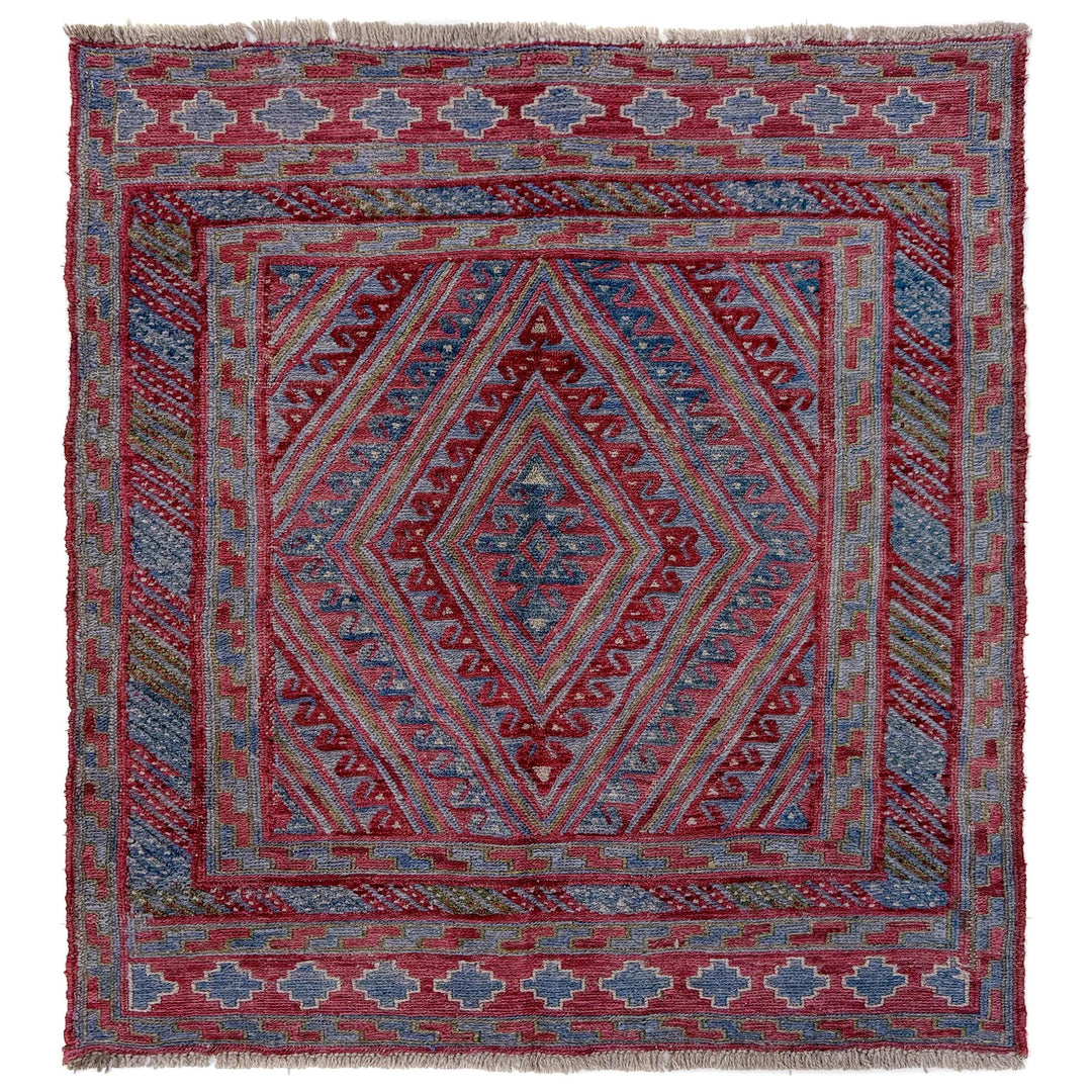 Multicolor Afghan Mashwani Rug 3' 8" x 4' 2" Hand-Knotted | No. AL53410