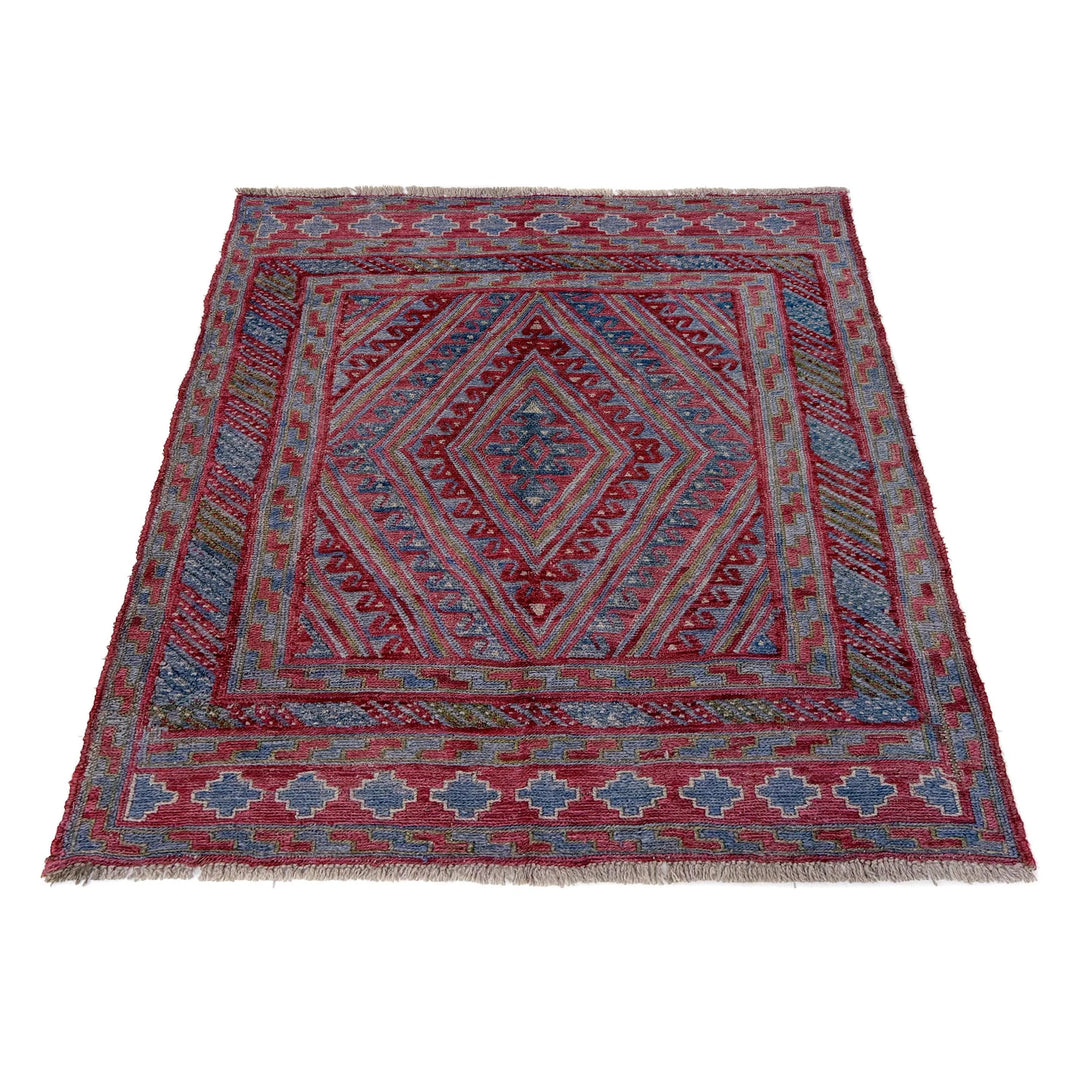 Multicolor Afghan Mashwani Rug 3' 8" x 4' 2" Hand-Knotted | No. AL53410
