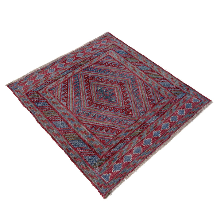 Multicolor Afghan Mashwani Rug 3' 8" x 4' 2" Hand-Knotted | No. AL53410