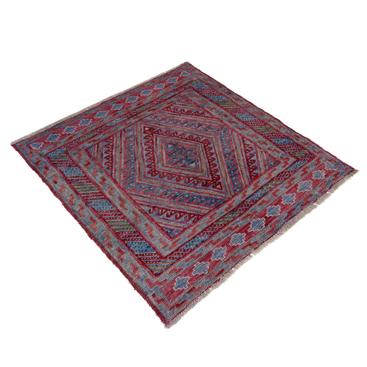 Multicolor Afghan Mashwani Rug 3' 8" x 4' 2" Hand-Knotted | No. AL53410
