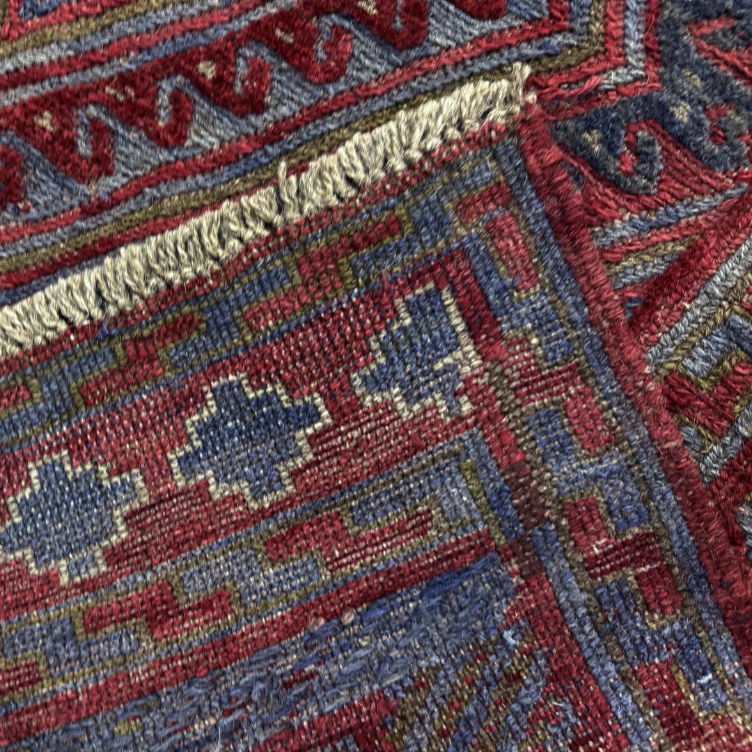 Multicolor Afghan Mashwani Rug 3' 8" x 4' 2" Hand-Knotted | No. AL53410