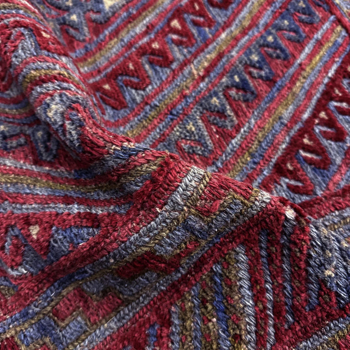Multicolor Afghan Mashwani Rug 3' 8" x 4' 2" Hand-Knotted | No. AL53410