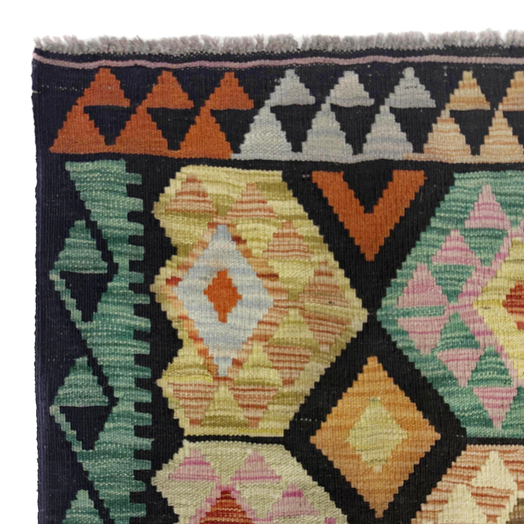 Afghan Vegetable Kilim Rug 6' 7" x 9' 11" Flat-Weave | No. AL534531