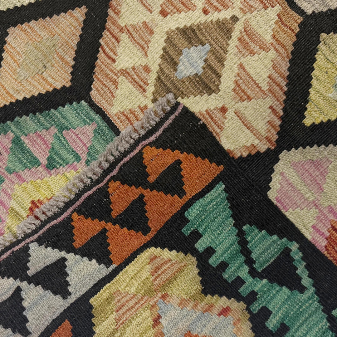 Afghan Vegetable Kilim Rug 6' 7" x 9' 11" Flat-Weave | No. AL534531