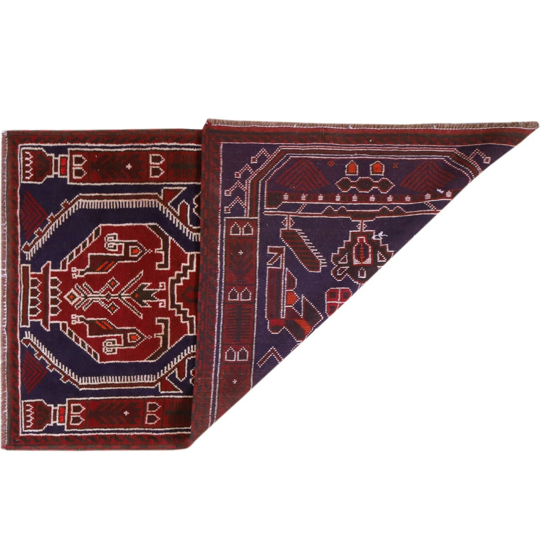 Afghan Baluchi Rug 2' 11" x 4' 9" Hand-Knotted | No. AL53550