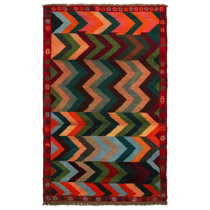 Afghan Baluchi Rug 3' 10" x 6' 3" Hand-Knotted | No. AL53644