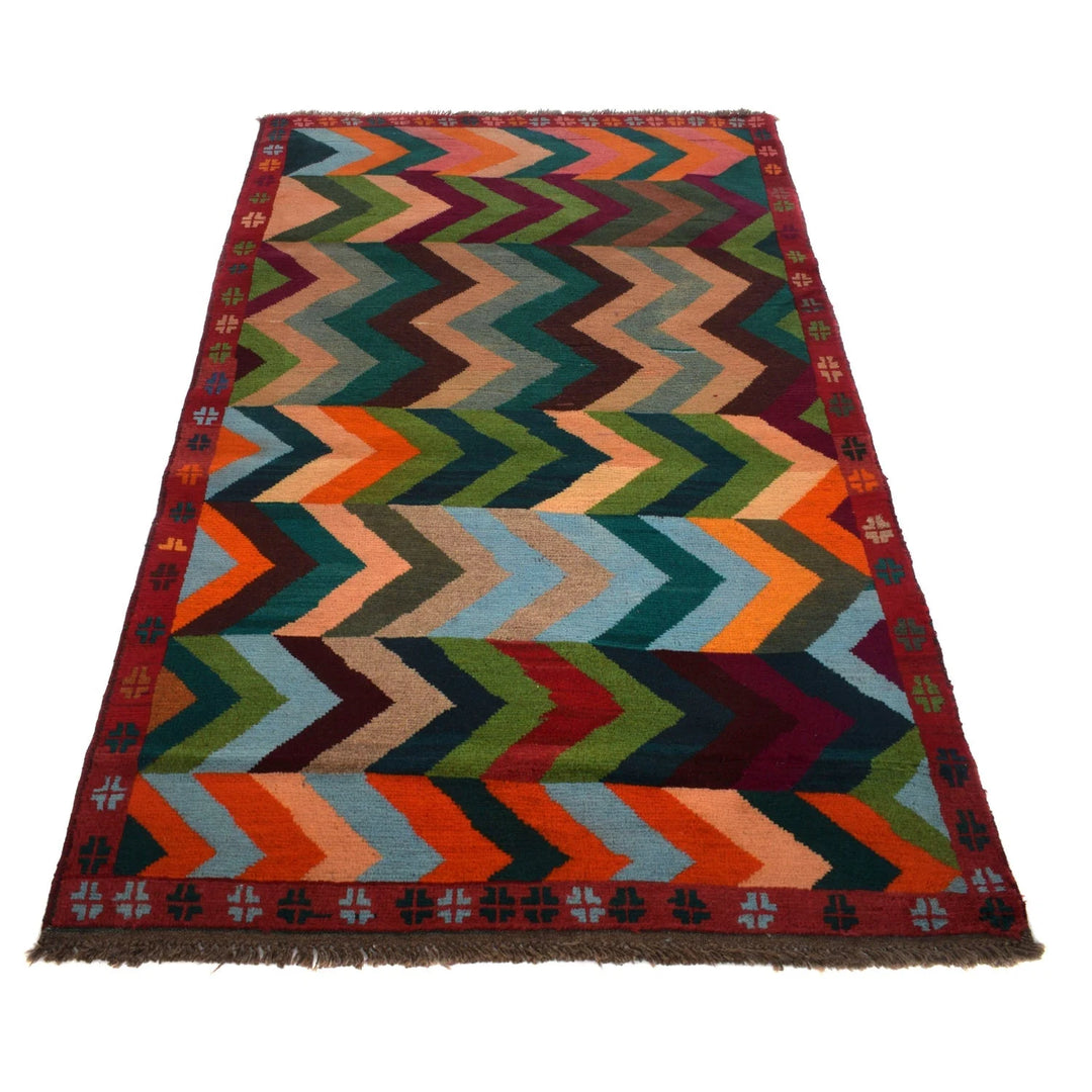 Afghan Baluchi Rug 3' 10" x 6' 3" Hand-Knotted | No. AL53644