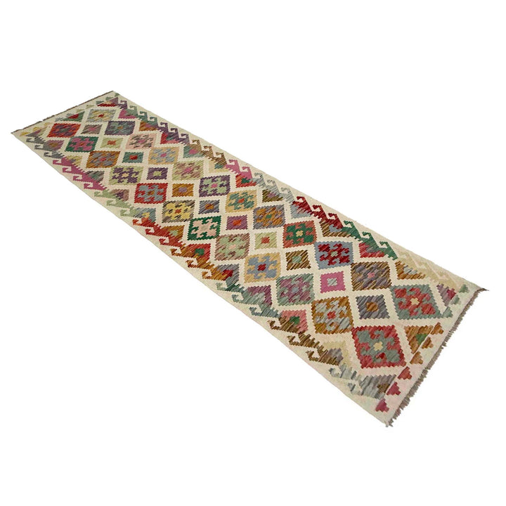 Afghan Vegetable Kilim Rug 2' 6" x 9' 6" Flat-Weave | No. AL53656