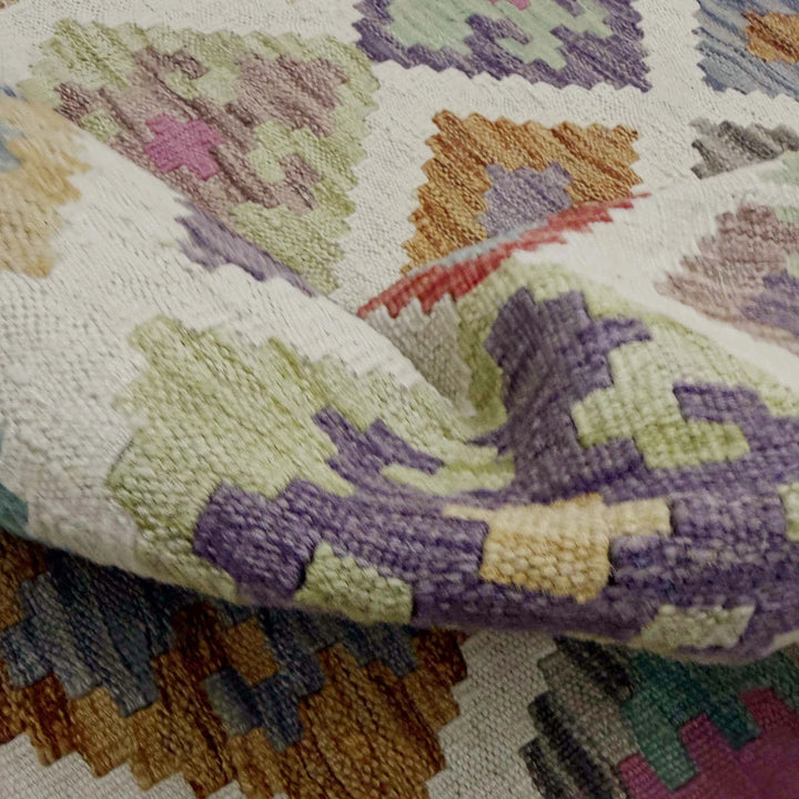 Afghan Vegetable Kilim Rug 2' 6" x 9' 6" Flat-Weave | No. AL53656