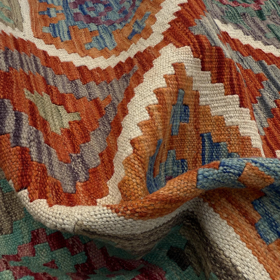 Afghan Vegetable Kilim Rug 8' 4" x 10' 0" Flat-Weave | No. AL53670