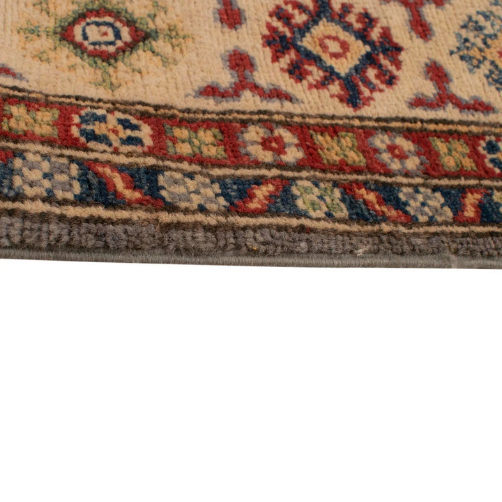 Gray Afghan Kazak Rug 4' 3" x 5' 9" Hand-Knotted | No. AL53673
