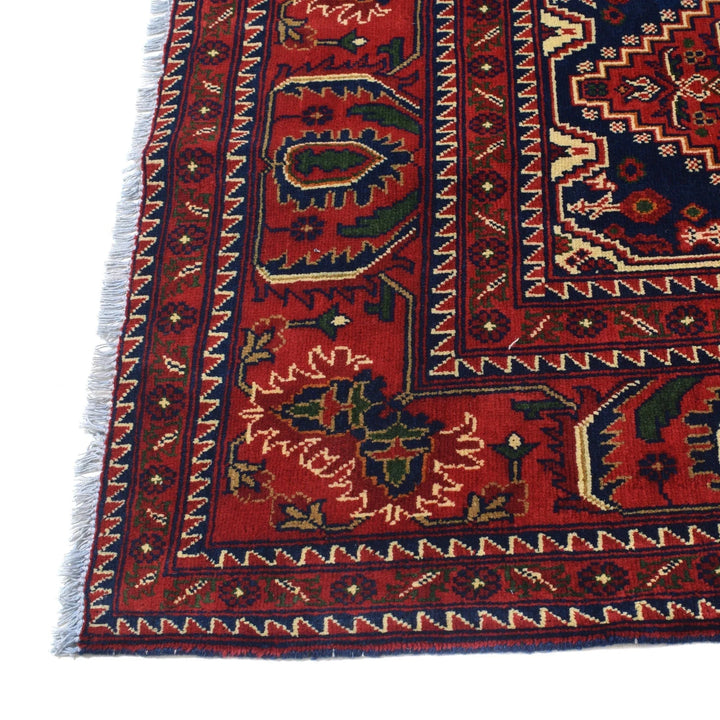 Afghan Geometric Rug 6' 9" x 9' 2" Hand-Knotted | No. AL53675