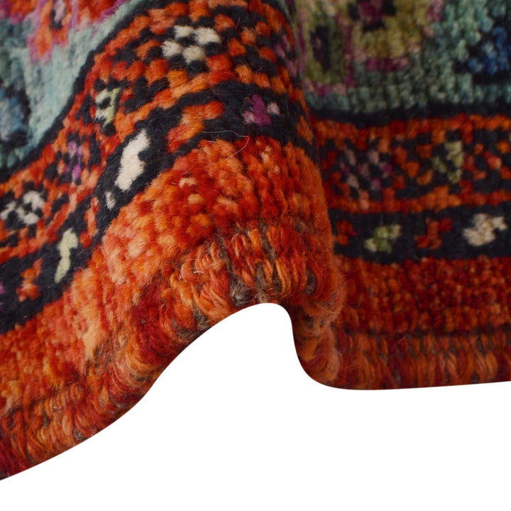 Red Afghan Shirazi Rug 5' 9" x 7' 8" Hand-Knotted | No. AL53738