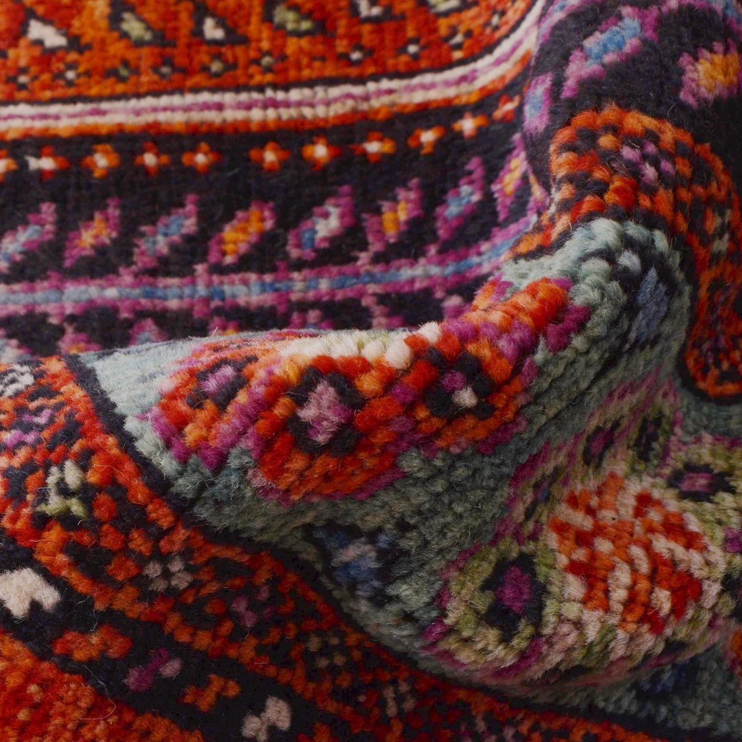 Red Afghan Shirazi Rug 5' 9" x 7' 8" Hand-Knotted | No. AL53738