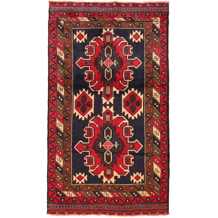 Afghan Baluchi Rug 3' 6" x 6' 3" Hand-Knotted | No. AL53775