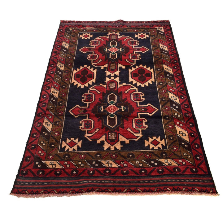 Afghan Baluchi Rug 3' 6" x 6' 3" Hand-Knotted | No. AL53775