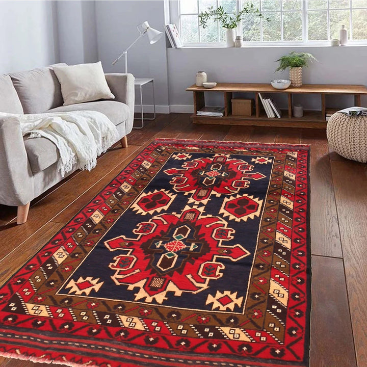 Afghan Baluchi Rug 3' 6" x 6' 3" Hand-Knotted | No. AL53775