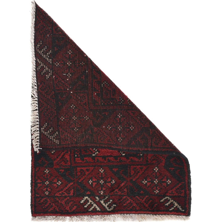 Red Afghan Oriental Rug 1' 8" x 2' 4" Hand-Knotted | No. AL53802