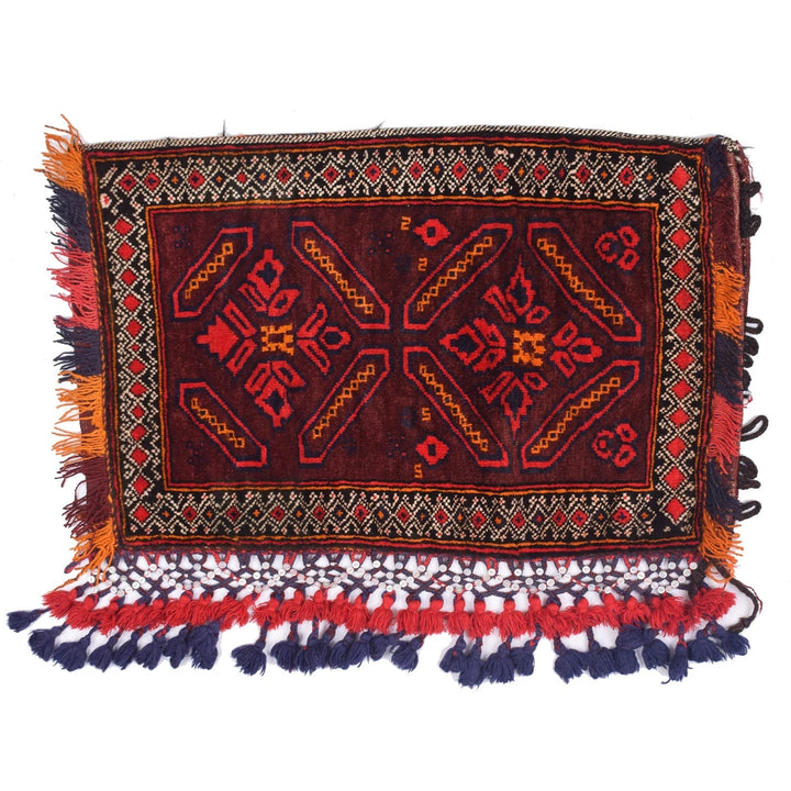 Brown Afghan Balisht Rug 2' " x 3' 2" Hand-Knotted | No. AL53919