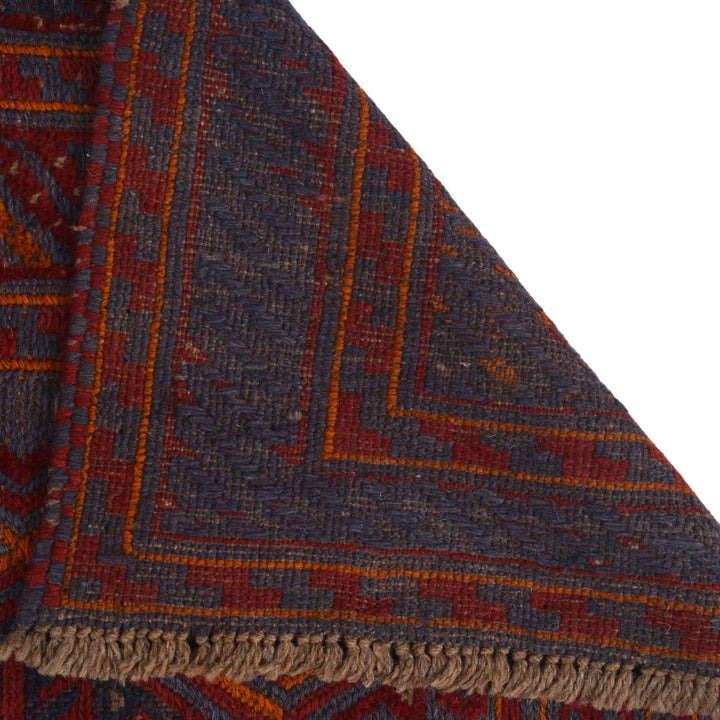 Red Afghan Mashwani Rug 4' 11" x 5' 10" Hand-Knotted | No. AL53920