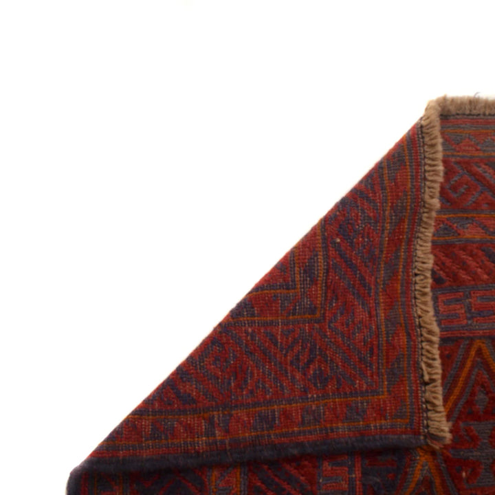 Red Afghan Mashwani Rug 7' 2" x 8' 10" Hand-Knotted | No. AL54020