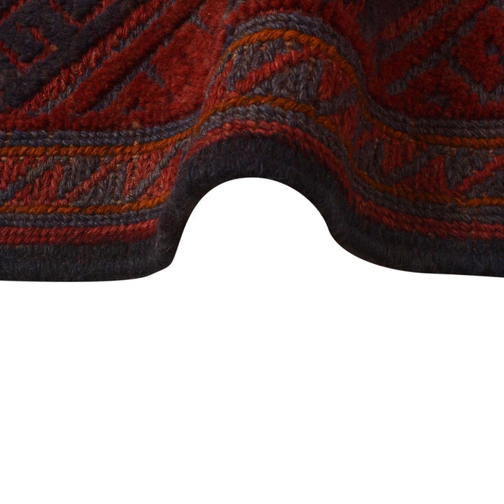Red Afghan Mashwani Rug 7' 2" x 8' 10" Hand-Knotted | No. AL54020