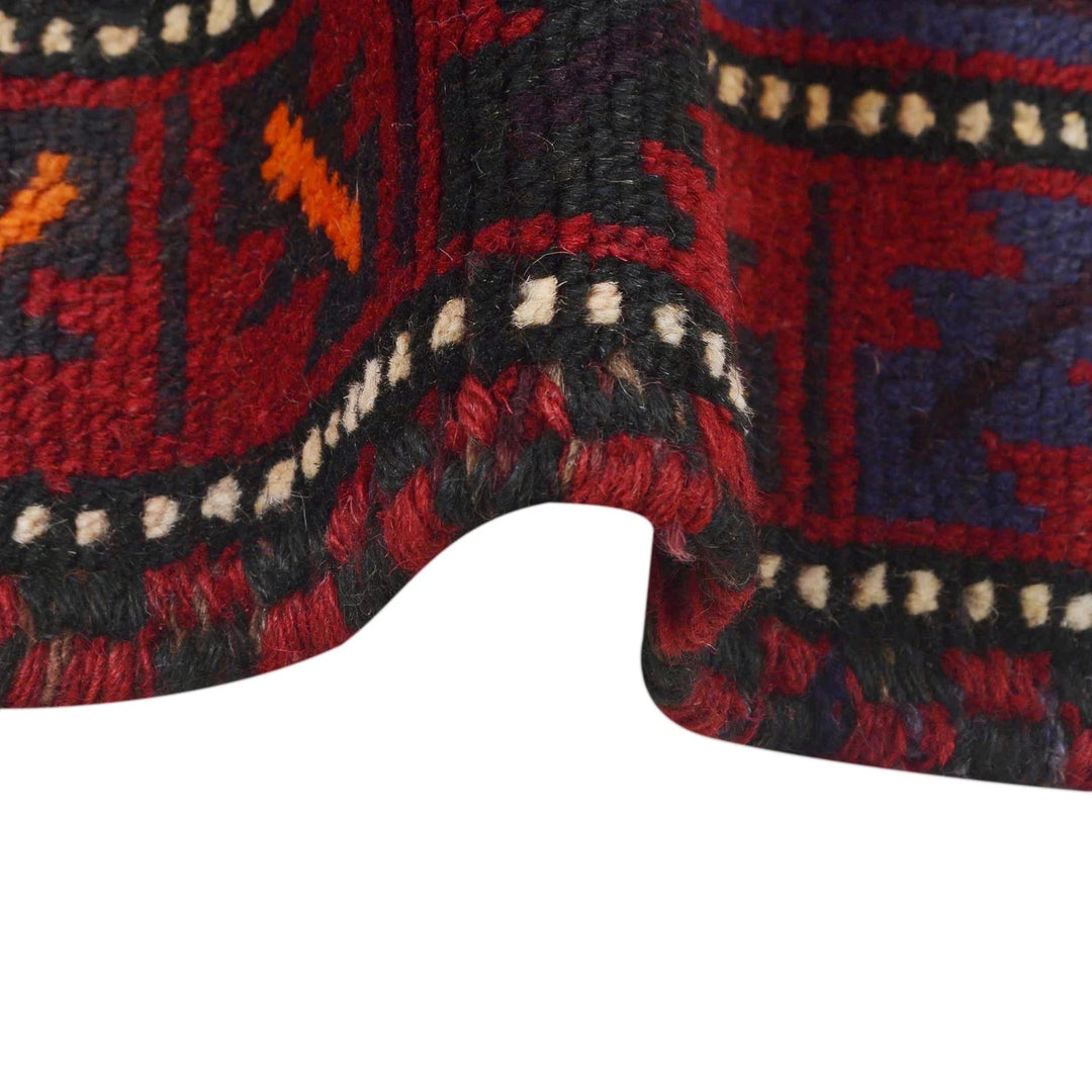 Red Afghan Baluchi Rug 2' 9" x 4' 7" Hand-Knotted | No. AL54029