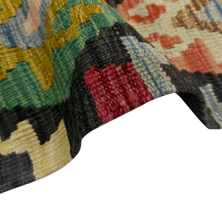 Afghan Vegetable Kilim Rug 6' 8" x 9' 8" Flat-Weave | No. AL540773