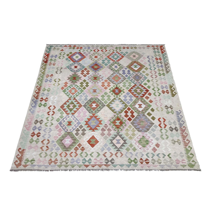 Afghan Kilim Rug 8' 0" x 9' 9" Flat-Weave | No. AL54142