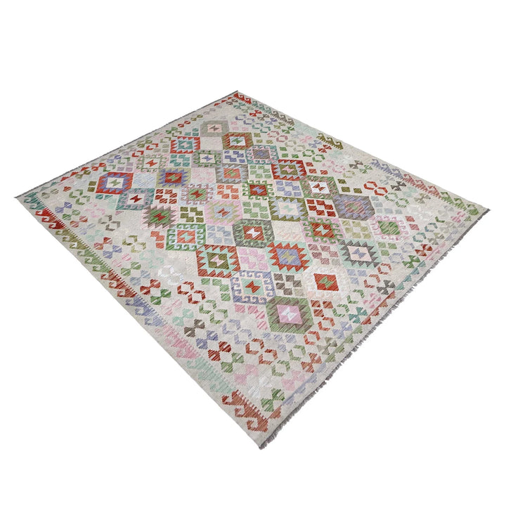 Afghan Kilim Rug 8' 0" x 9' 9" Flat-Weave | No. AL54142