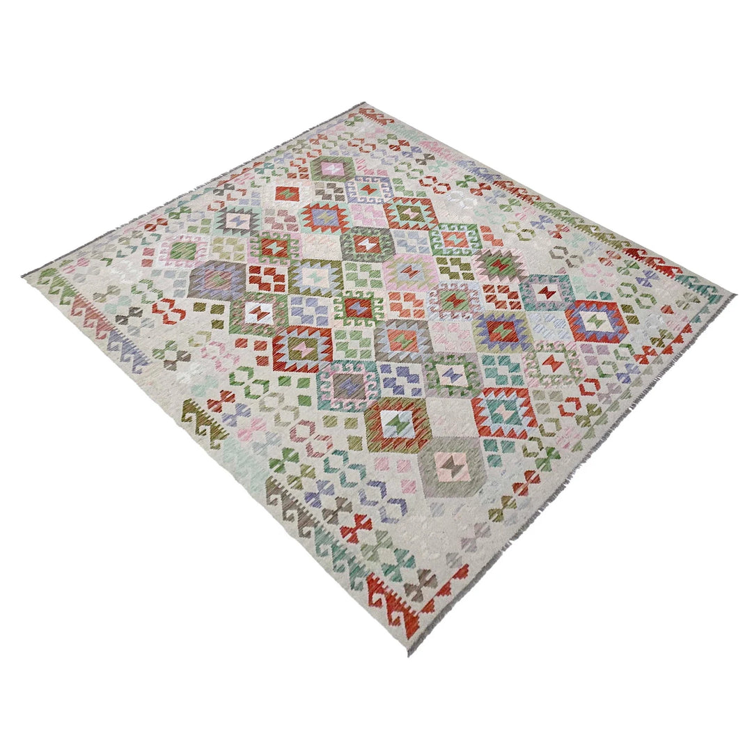 Afghan Kilim Rug 8' 0" x 9' 9" Flat-Weave | No. AL54142