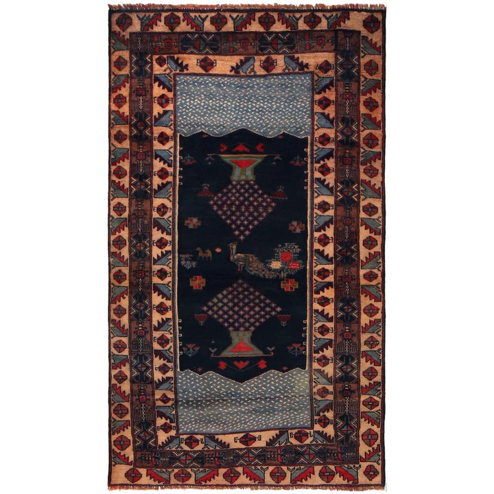 Afghan Pictorial Rug 3' 5" x 6' 0" Hand-Knotted | No. AL54236