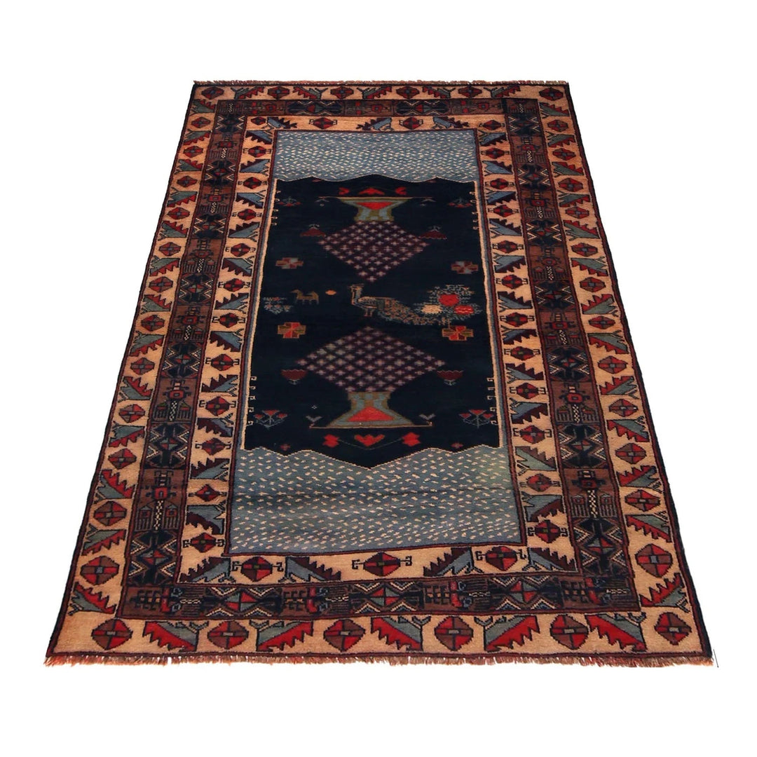 Afghan Pictorial Rug 3' 5" x 6' 0" Hand-Knotted | No. AL54236