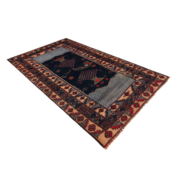 Afghan Pictorial Rug 3' 5" x 6' 0" Hand-Knotted | No. AL54236