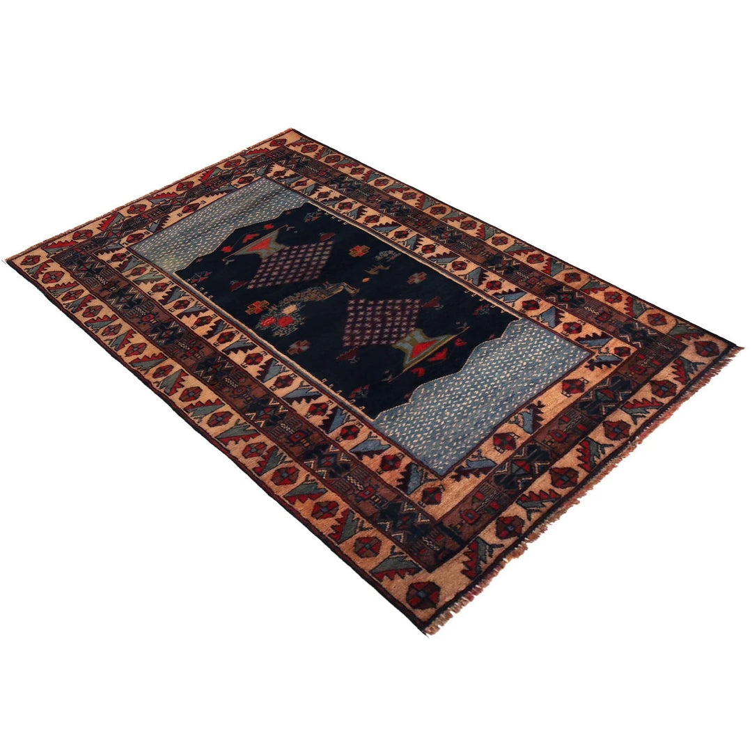Afghan Pictorial Rug 3' 5" x 6' 0" Hand-Knotted | No. AL54236