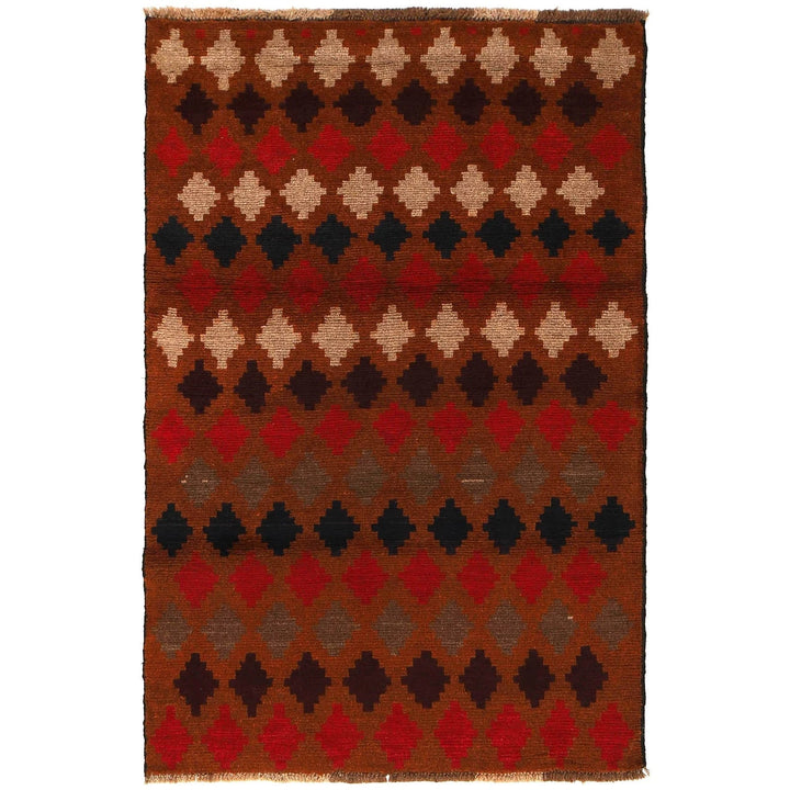 Afghan Baluchi Rug 3' 9" x 6' 1" Hand-Knotted | No. AL54291